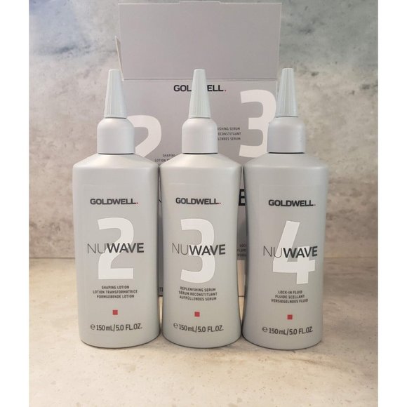 Goldwell Nuwave 2 3 4  Kit Shaping Lotion Replenishing Serum Lock-In Fluid New - Picture 1 of 1